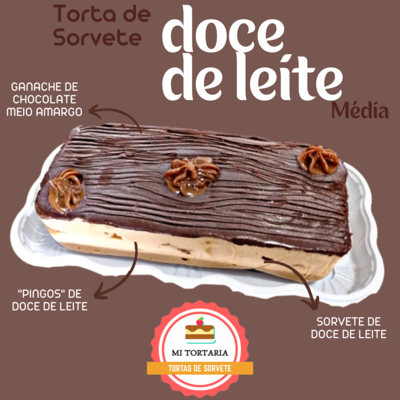 Torta de Sorvete Doce de Leite Média