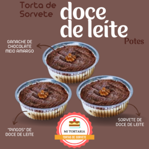 3 Potes de Torta de Sorvete Doce de Leite