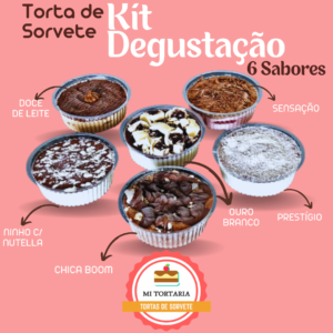 Kit com 6 Sabores de Tortas de Sorvete