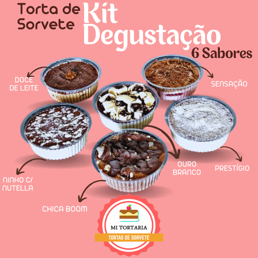 Kit com 6 Sabores de Tortas de Sorvete