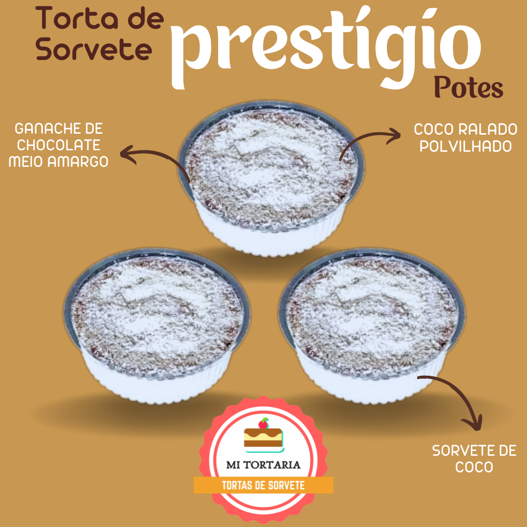 3 Potes de Torta de Sorvete Prestígio
