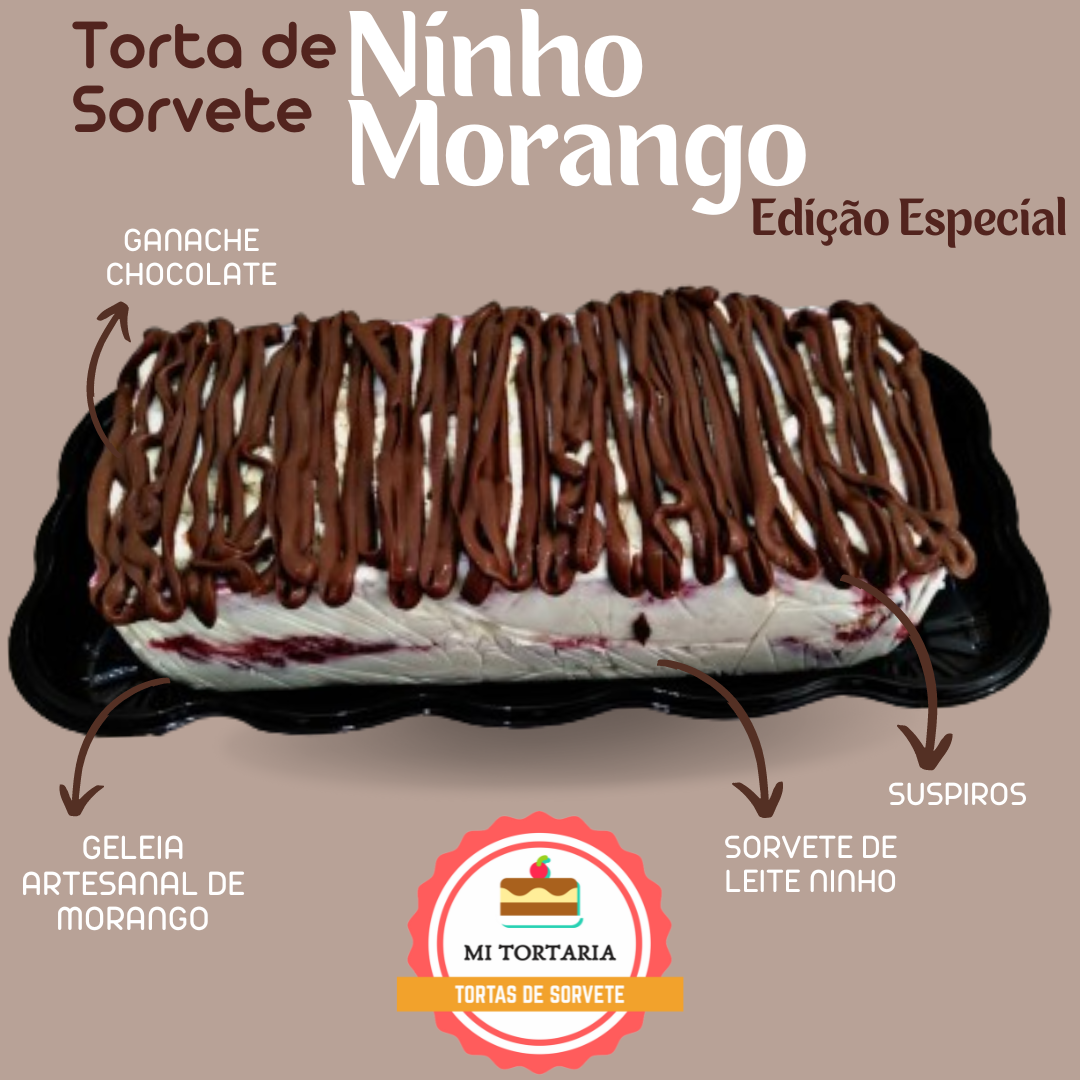 Torta de Sorvete Ninho Morango Média
